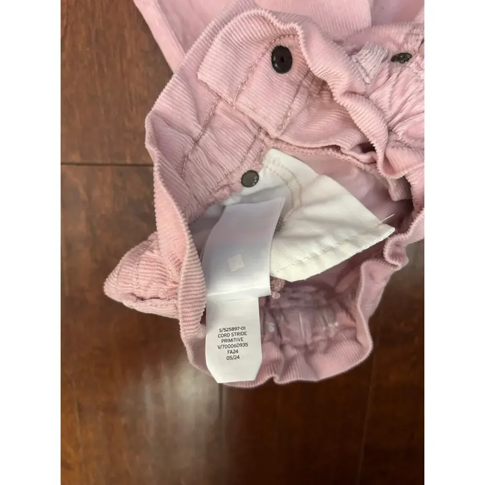 GAP Baby Off-White and Pink Corduroy Ruffle-Waist Stride Pants, Set of 2, Size 2